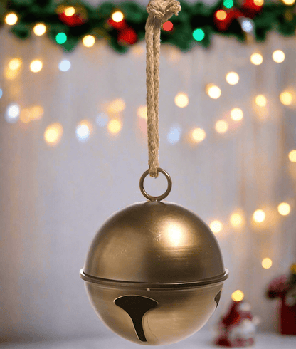 RAZ - 9.5" Antique Gold Jingle Bell Ornament - Nifty Decor & More