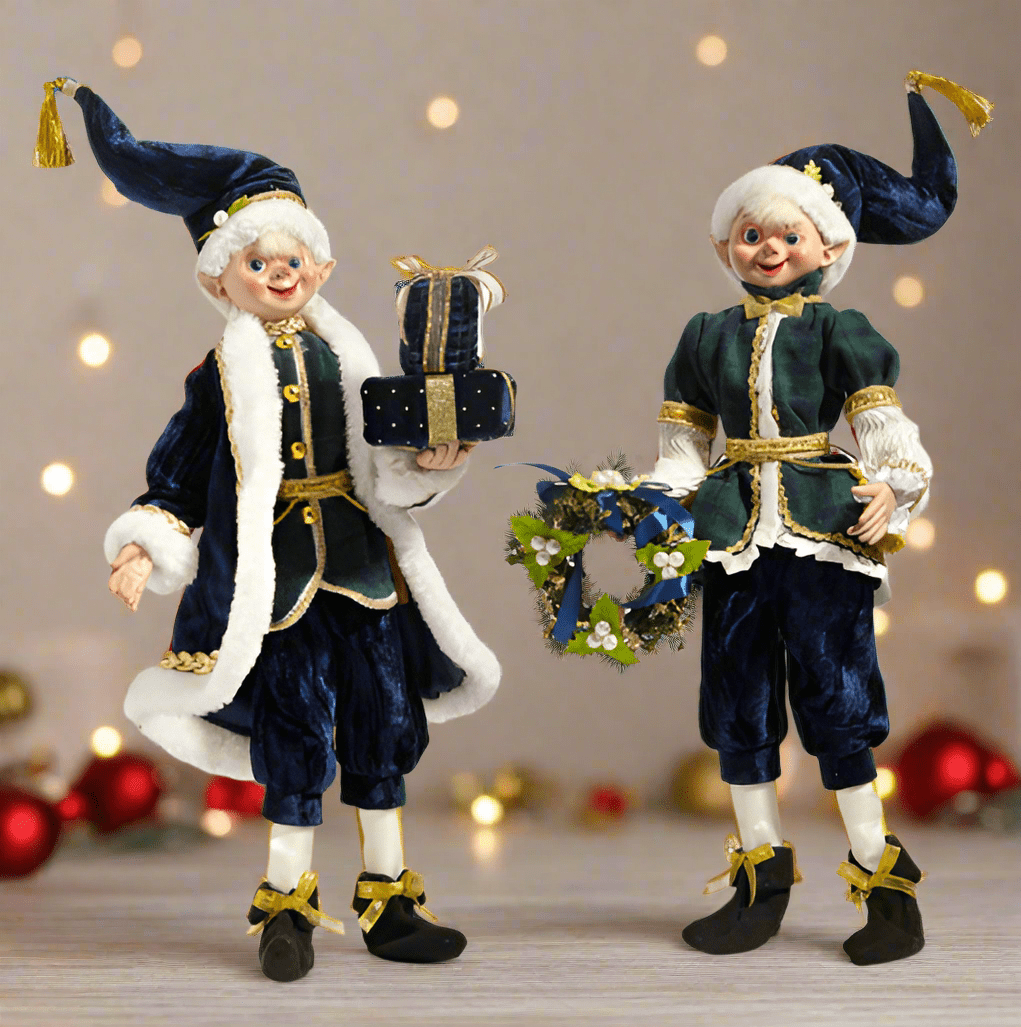 RAZ Imports 16" Posable Black Watch Elf - "Tartan Traditions" Plaid Christmas Figurine - Nifty Decor & More