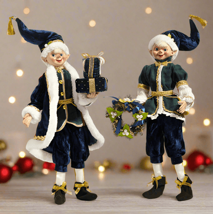 RAZ Imports 16" Posable Black Watch Elf - "Tartan Traditions" Plaid Christmas Figurine - Nifty Decor & More