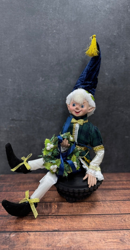 RAZ Imports 16" Posable Black Watch Elf - "Tartan Traditions" Plaid Christmas Figurine - Nifty Decor & More
