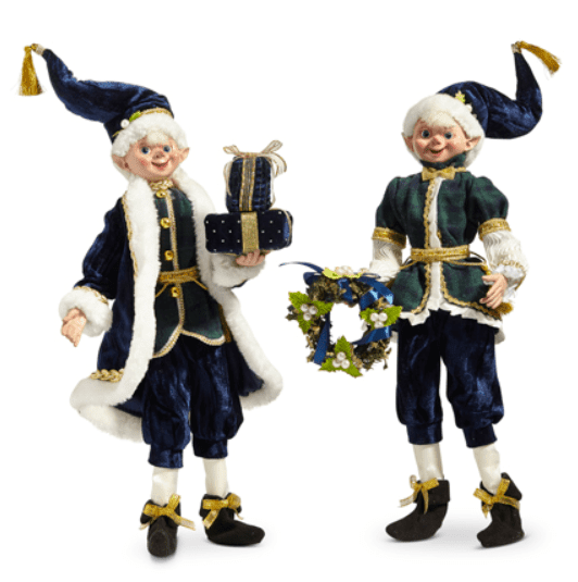 RAZ Imports 16" Posable Black Watch Elf - "Tartan Traditions" Plaid Christmas Figurine - Nifty Decor & More