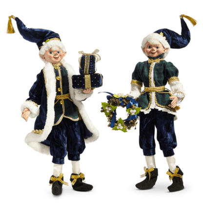 RAZ Imports 16" Posable Black Watch Elf - "Tartan Traditions" Plaid Christmas Figurine - Nifty Decor & More