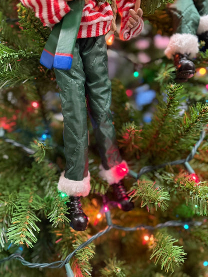 RAZ Imports 16" Skiing Posable Elf - Tinsel Town Collection Collectible Holiday Figurine - Nifty Decor & More