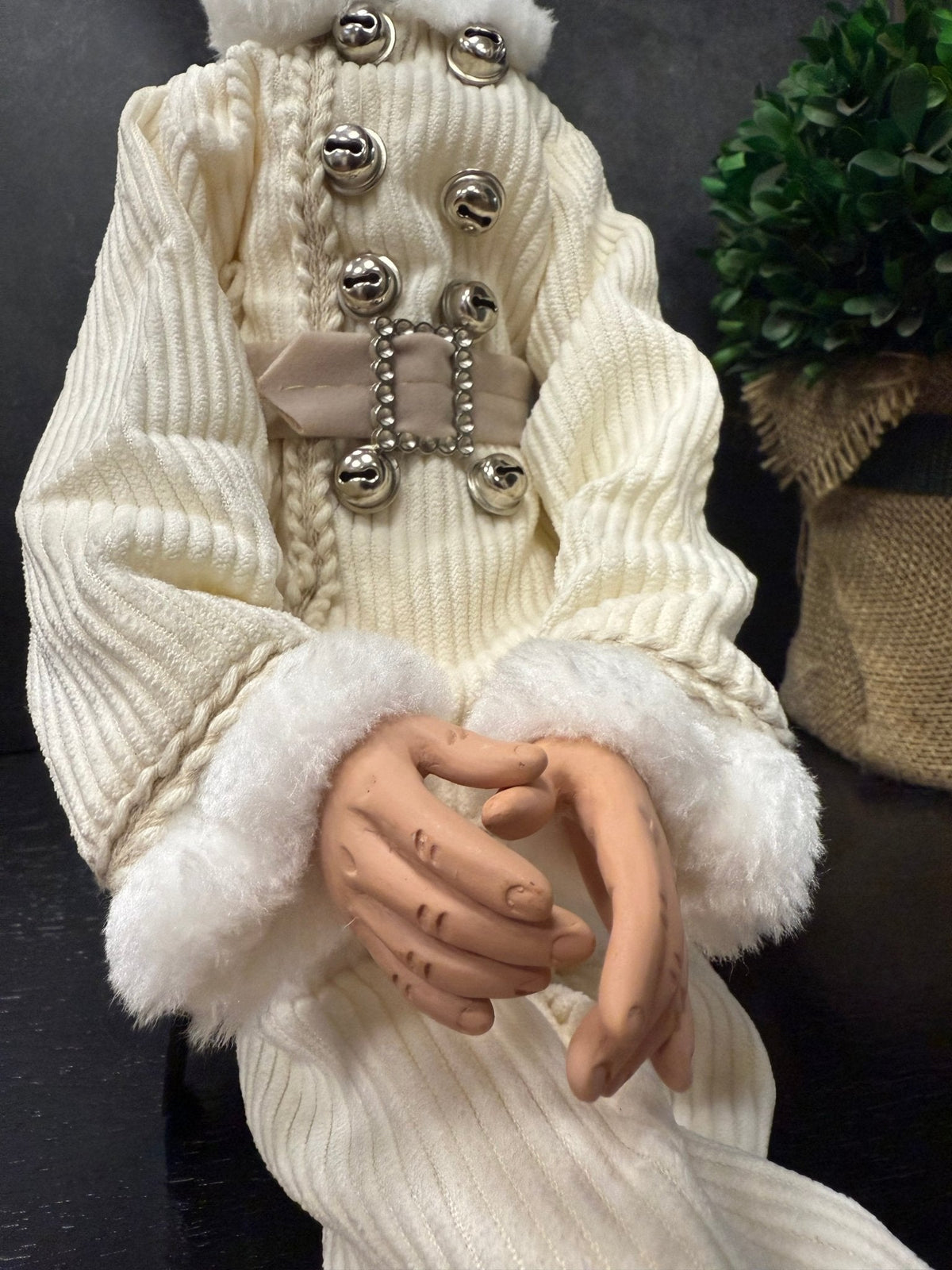 RAZ Imports 24" Posable Corduroy Elf in All White Outfit - Collectible Kinder Joy Holiday Figurine - Nifty Decor & More