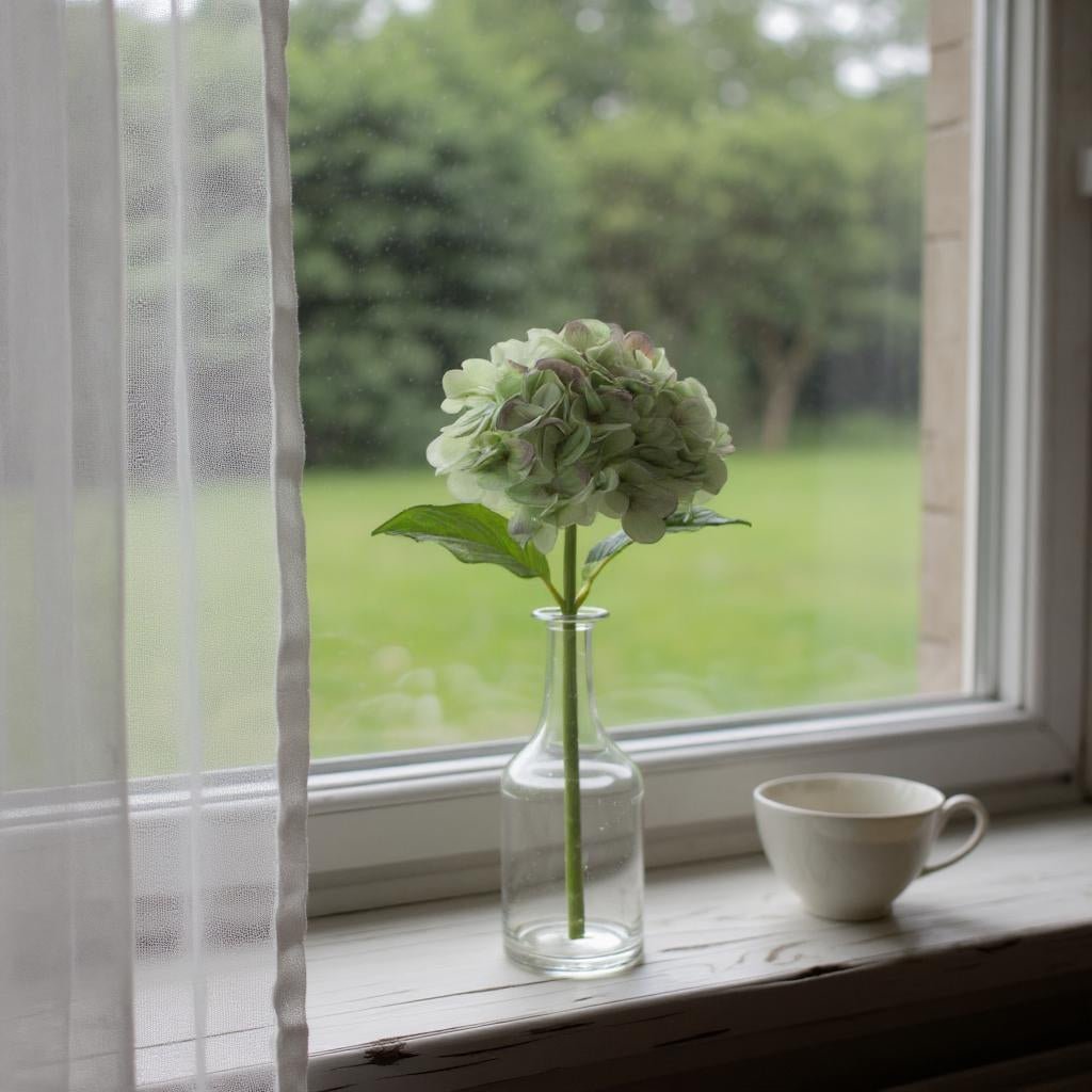 Real Touch Green and Purple Hydrangeas RAZ - 19" Faux Flowers, Lifelike Artificial Arrangements for Home Decor & Bouquets