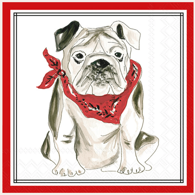 Red Bulldog Hometown Pride Cocktail Napkin (20ct) - Nifty Decor & More