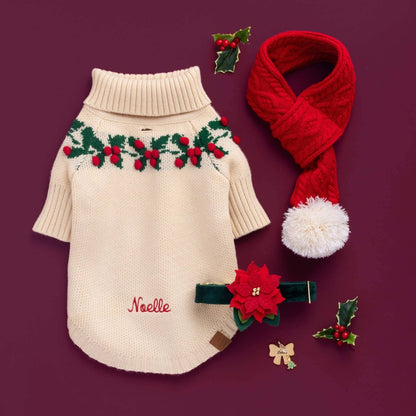 Red Cable Knit Dog Scarf - Nifty Decor & More