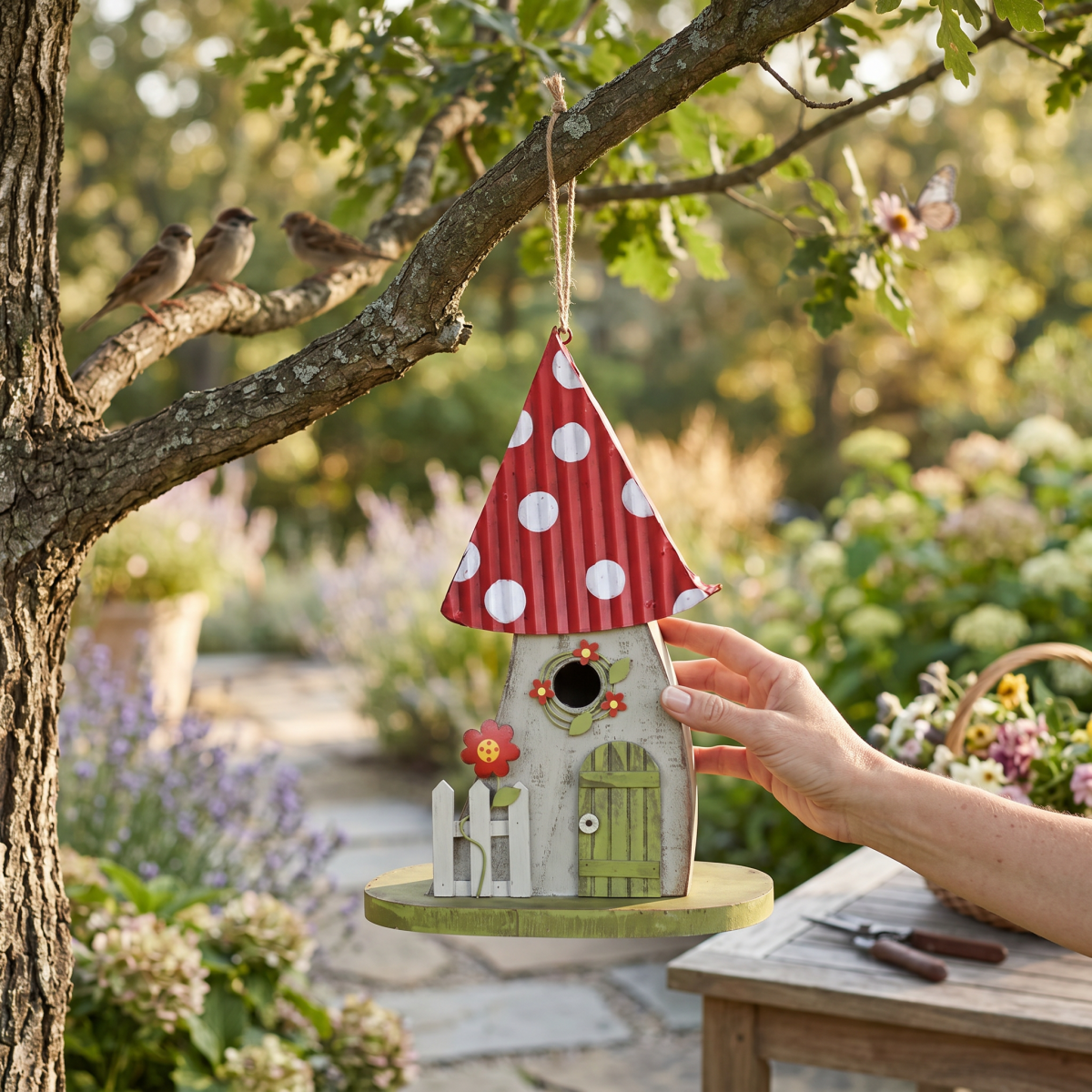 Red Mushroom Birdhouse - Nifty Decor & More