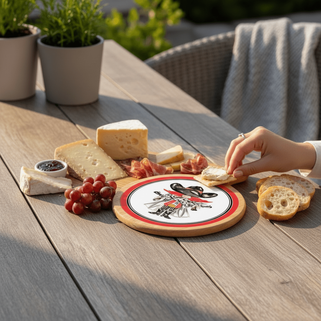 Red Raider Collegiate Bamboo & Ceramic Cheese Board - Nifty Decor & More