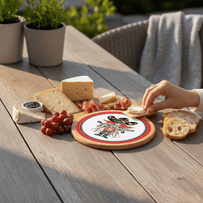 Red Raider Collegiate Bamboo & Ceramic Cheese Board - Nifty Decor & More