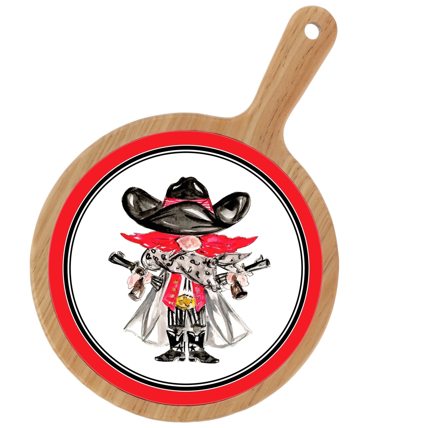 Red Raider Collegiate Bamboo & Ceramic Cheese Board - Nifty Decor & More