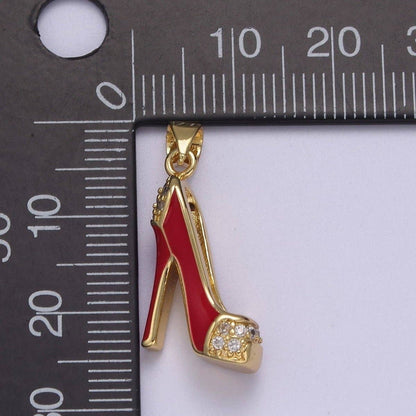 Red stiletto charm high heeled shoe pendant for Bracelet Necklace Earring J - 352 - Nifty Decor & More