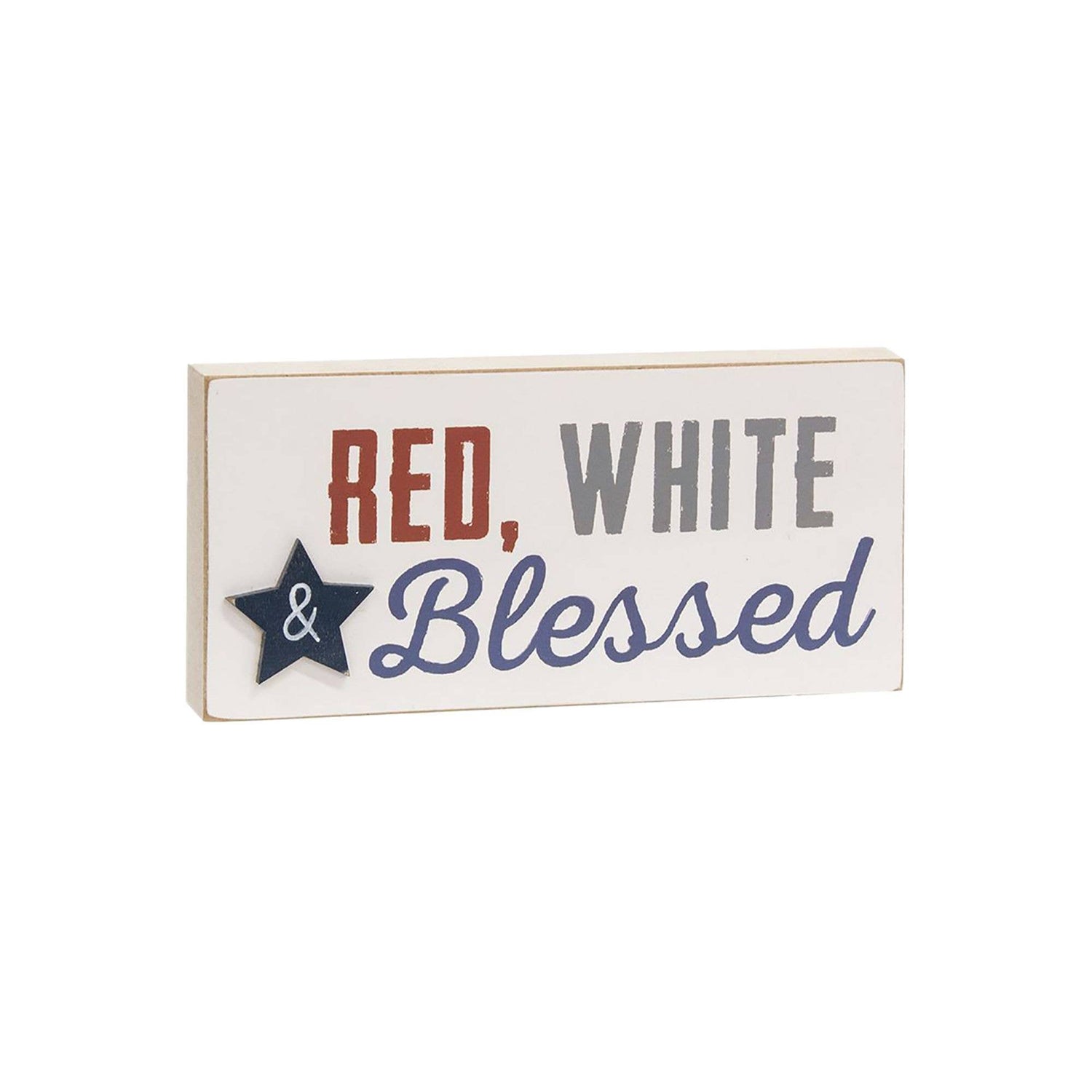 Red, White & Blessed Block - Nifty Decor & More