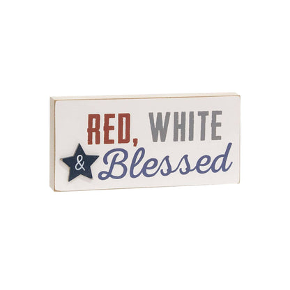 Red, White & Blessed Block - Nifty Decor & More