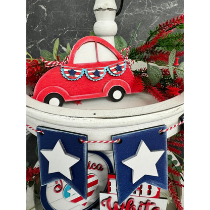Red, White & Blue Tiered Tray Tiered Tray