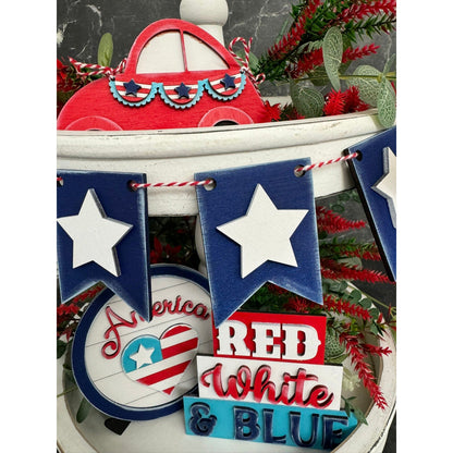 Red, White & Blue Tiered Tray Tiered Tray