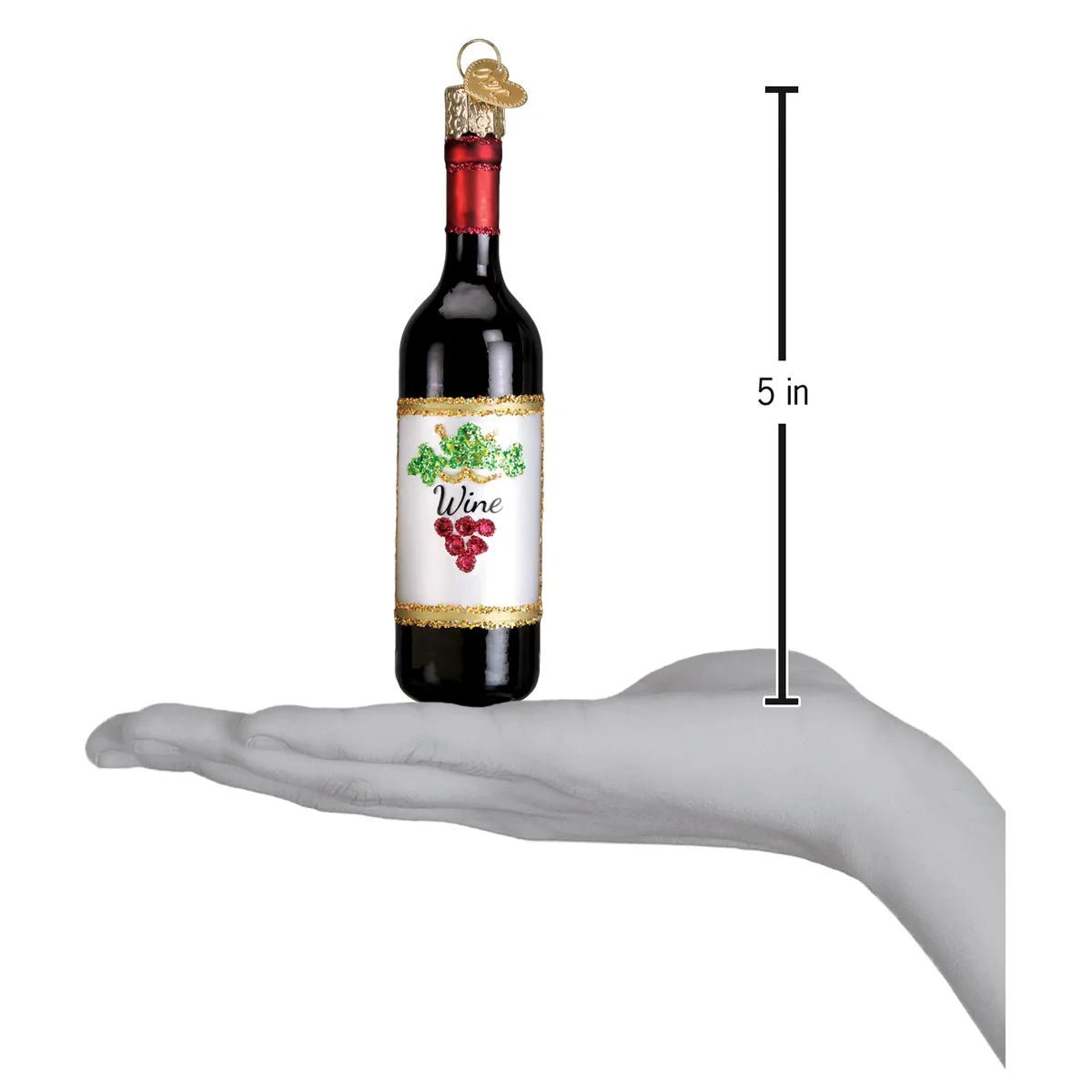 Red Wine Bottle Ornament - Nifty Decor & More
