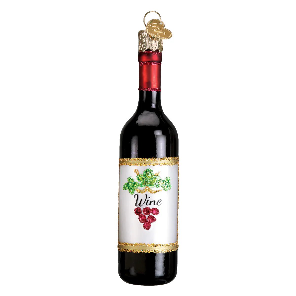 Red Wine Bottle Ornament - Nifty Decor & More