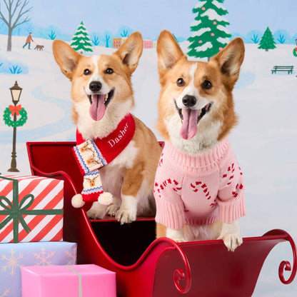 Reindeer Fair Isle Knit Dog Scarf - Nifty Decor & More