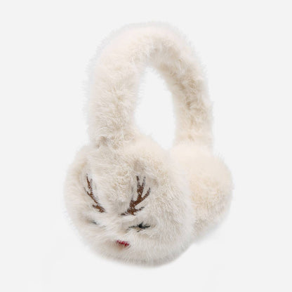 REINDEER Faux Fur Embroidered Earmuffs - Nifty Decor & More
