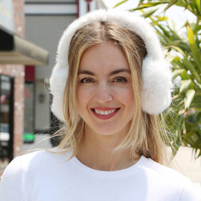 REINDEER Faux Fur Embroidered Earmuffs - Nifty Decor & More