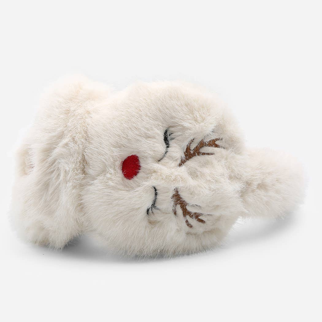 REINDEER Faux Fur Embroidered Earmuffs - Nifty Decor & More