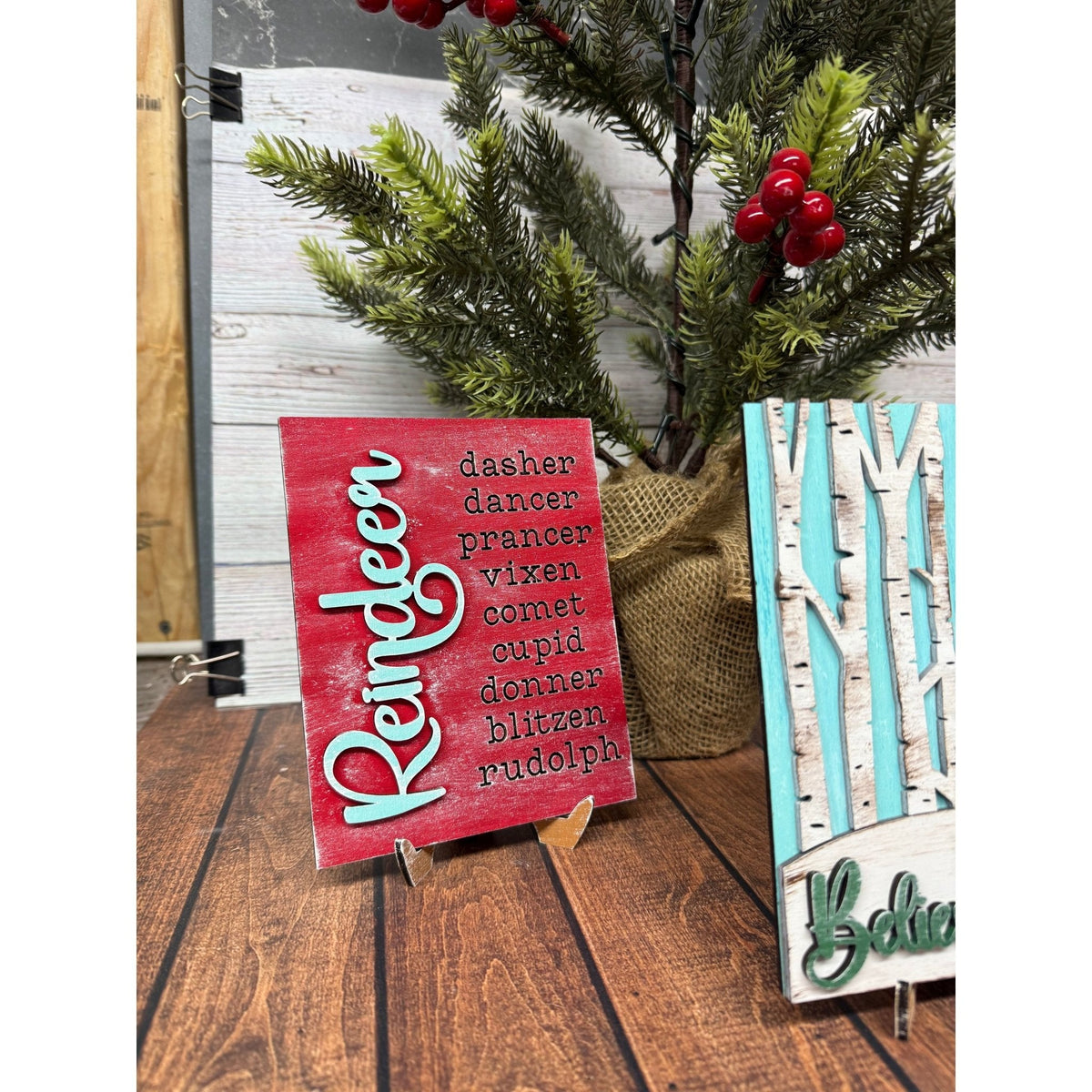 Reindeer Trio Sign - Set - Nifty Decor & More