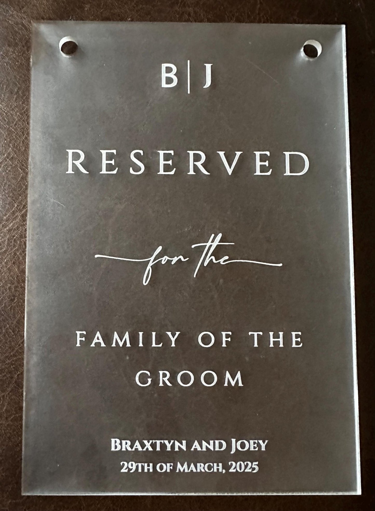 Reserved for Family of the Bride and Groom wedding Frosted Acrylic Signs (set of 2 signs) - Nifty Decor & More