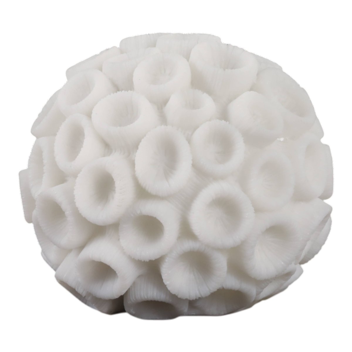 Resin Coastal Round Coral Decorative Orb - Ivory, 5 in. - Nifty Decor & More