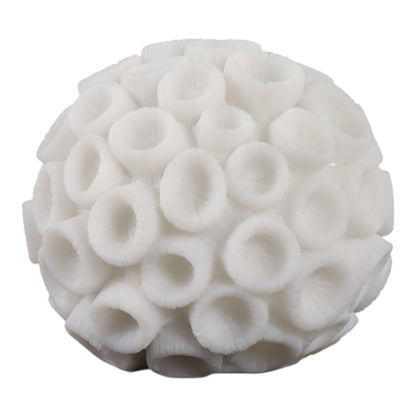 Resin Coastal Round Coral Decorative Orb - Ivory, 5 in. - Nifty Decor & More