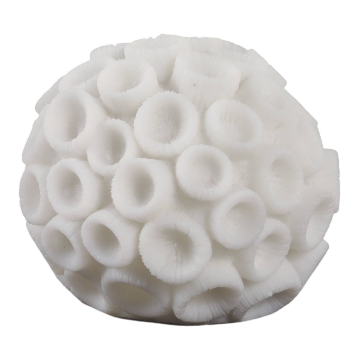 Resin Coastal Round Coral Decorative Orb - Ivory, 5 in. - Nifty Decor & More