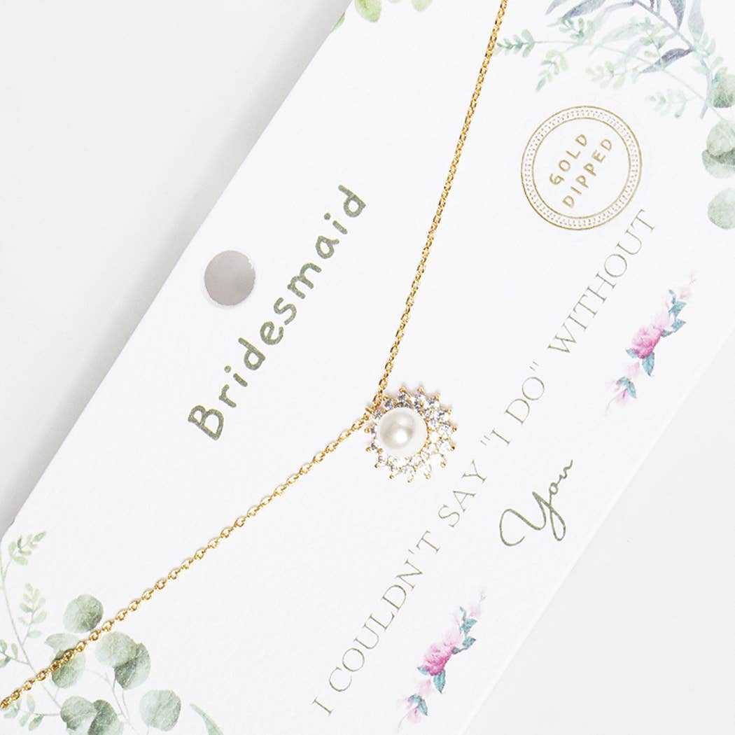 Rhinestone Gold-Dipped Bridesmaid Necklace