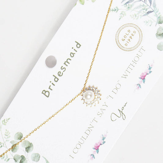 Rhinestone Gold-Dipped Bridesmaid Necklace