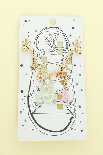 Rhinestone & Pearl Embellished Shoe Chain and Charm Set