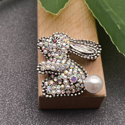 Rhinestone Rabbit Brooch - Nifty Decor & More