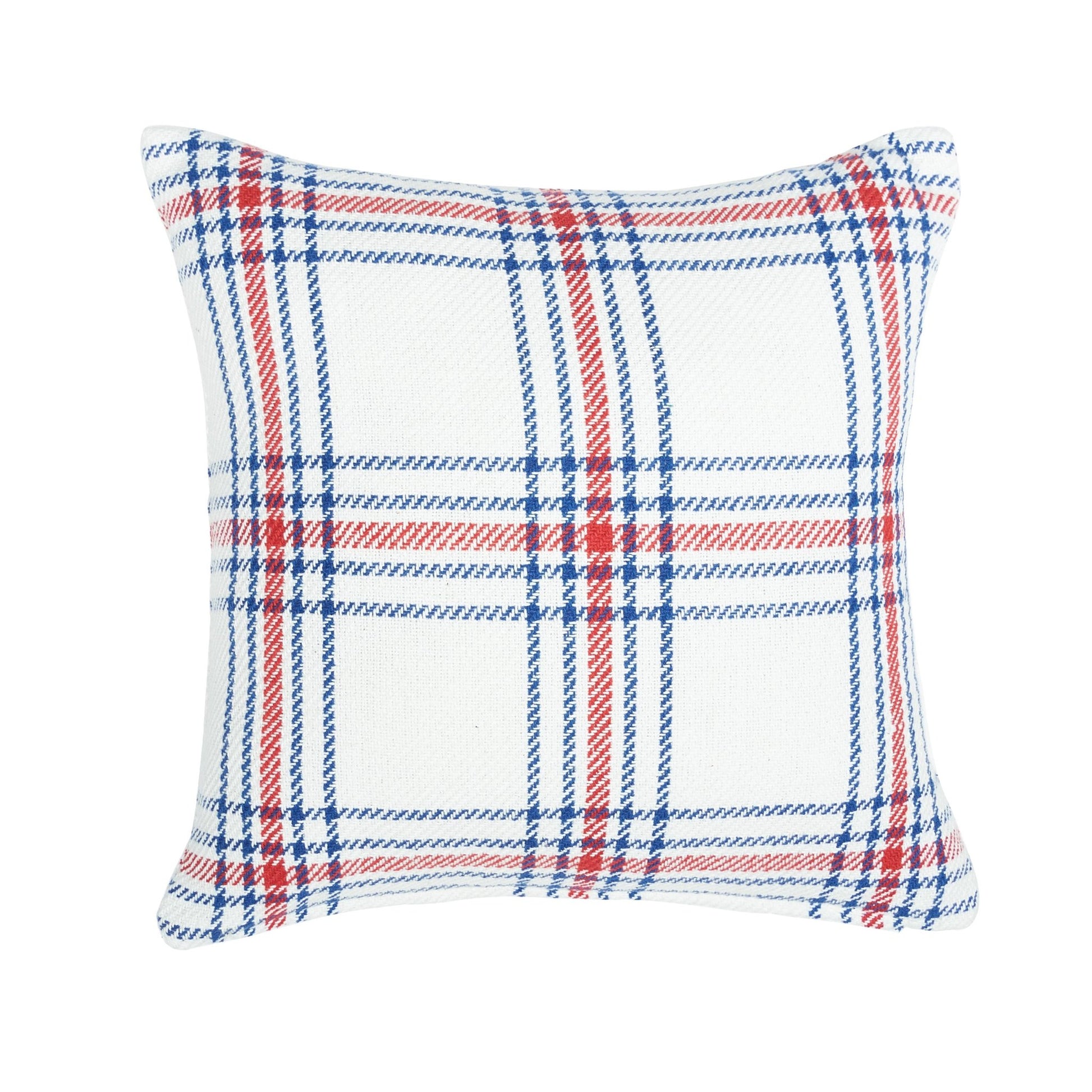 River Rock Red White & Blue Plaid Throw Pillow, Cozy Patriotic Home Decor, Perfect Accent Cushion Gift for 4th of July Lovers Throw Pillow