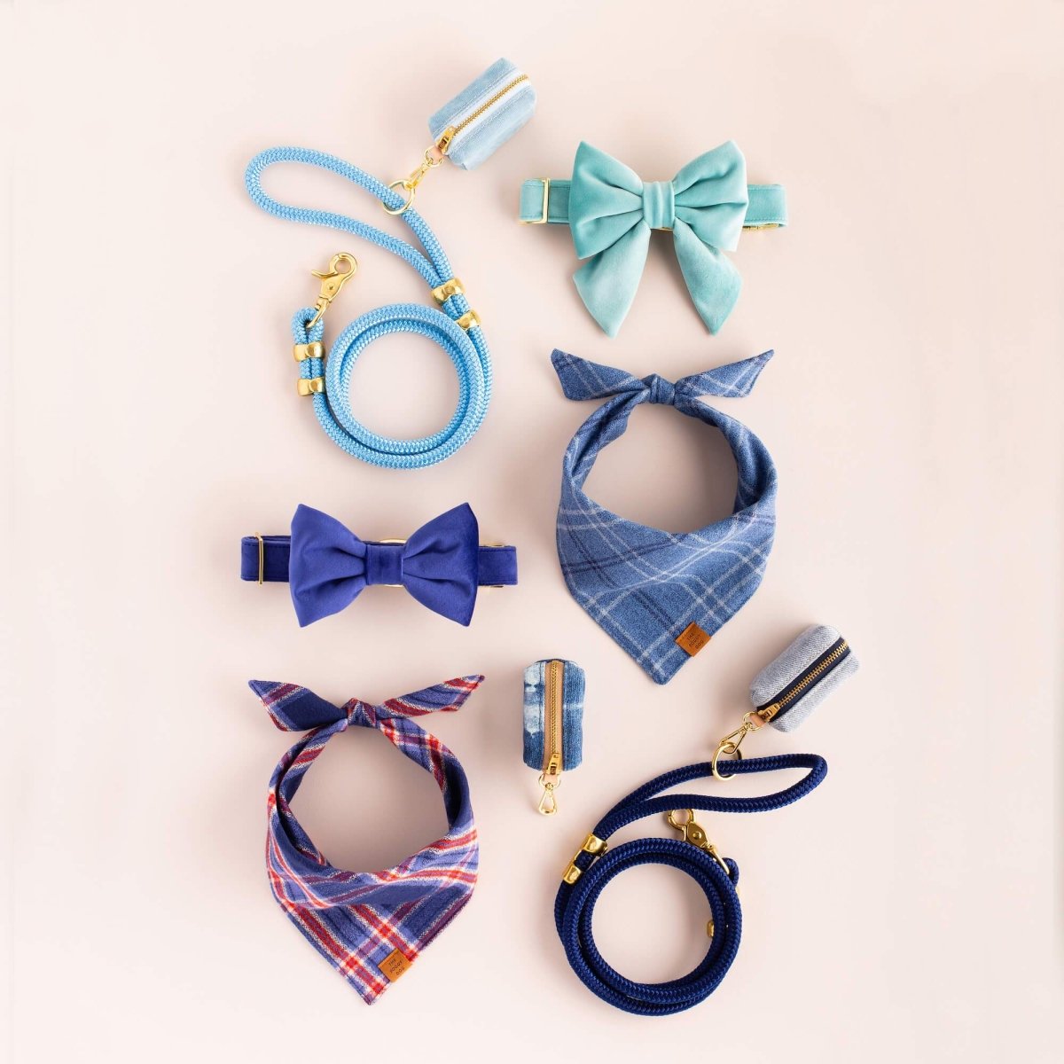 Robin's Egg Blue Velvet Spring Dog Collar - Nifty Decor & More