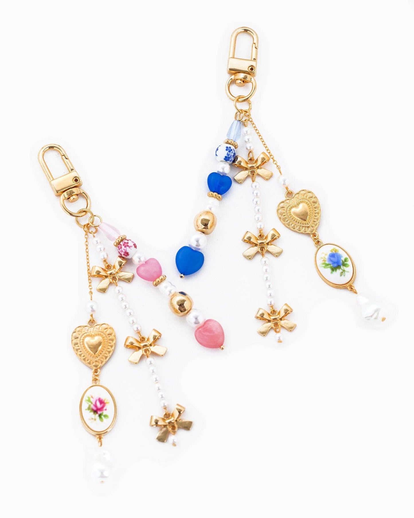 Romantic Bag Charm, Ceramic & Bow Detail, Stylish Accessory for Purse or Keys, Perfect Gift for Her - Nifty Decor & More