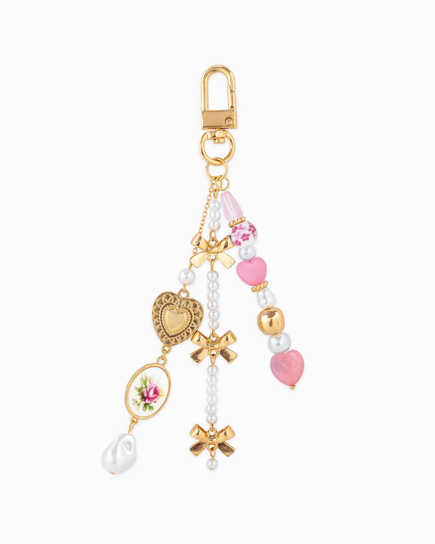 Romantic Bag Charm, Ceramic & Bow Detail, Stylish Accessory for Purse or Keys, Perfect Gift for Her - Nifty Decor & More