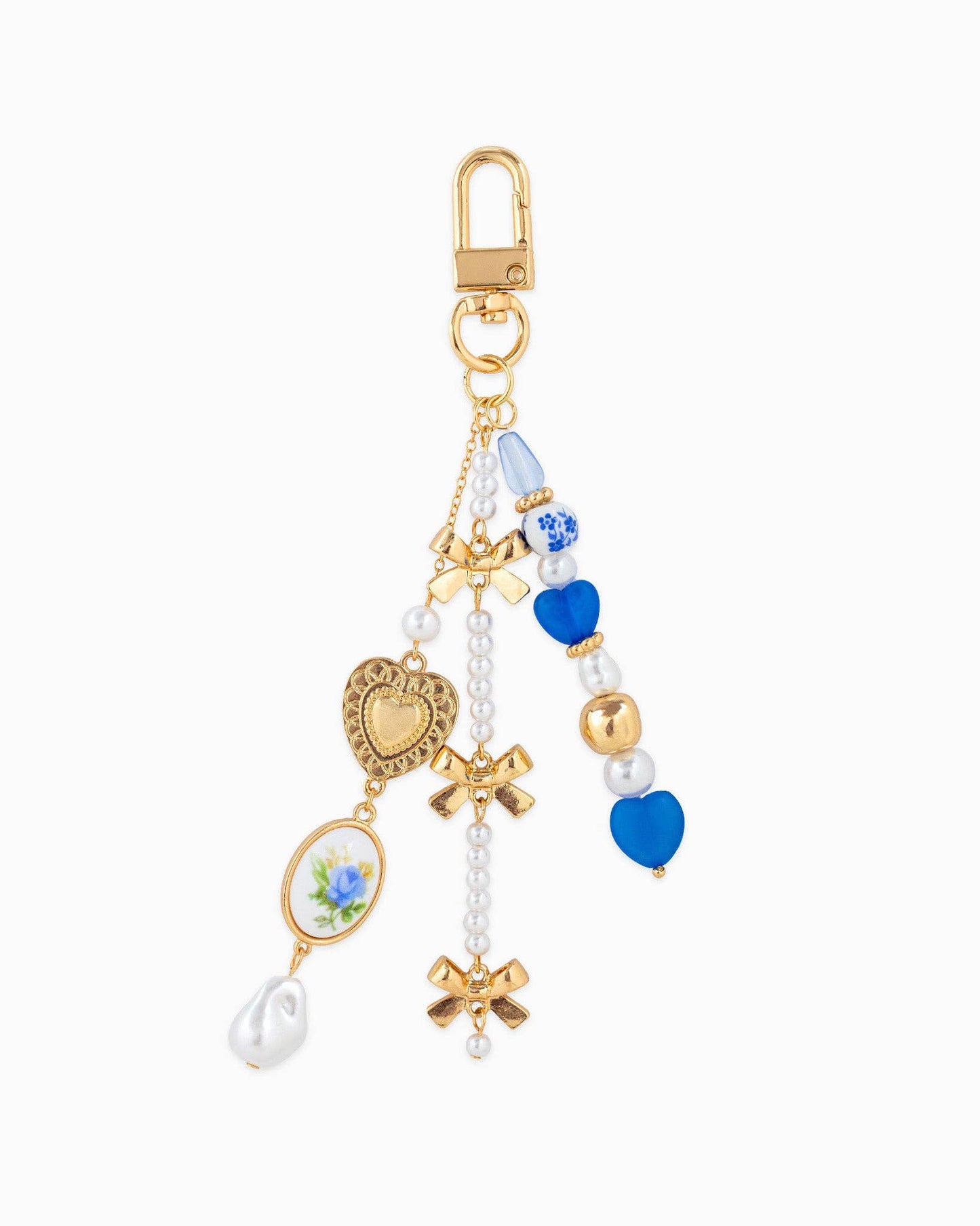 Romantic Bag Charm, Ceramic & Bow Detail, Stylish Accessory for Purse or Keys, Perfect Gift for Her - Nifty Decor & More