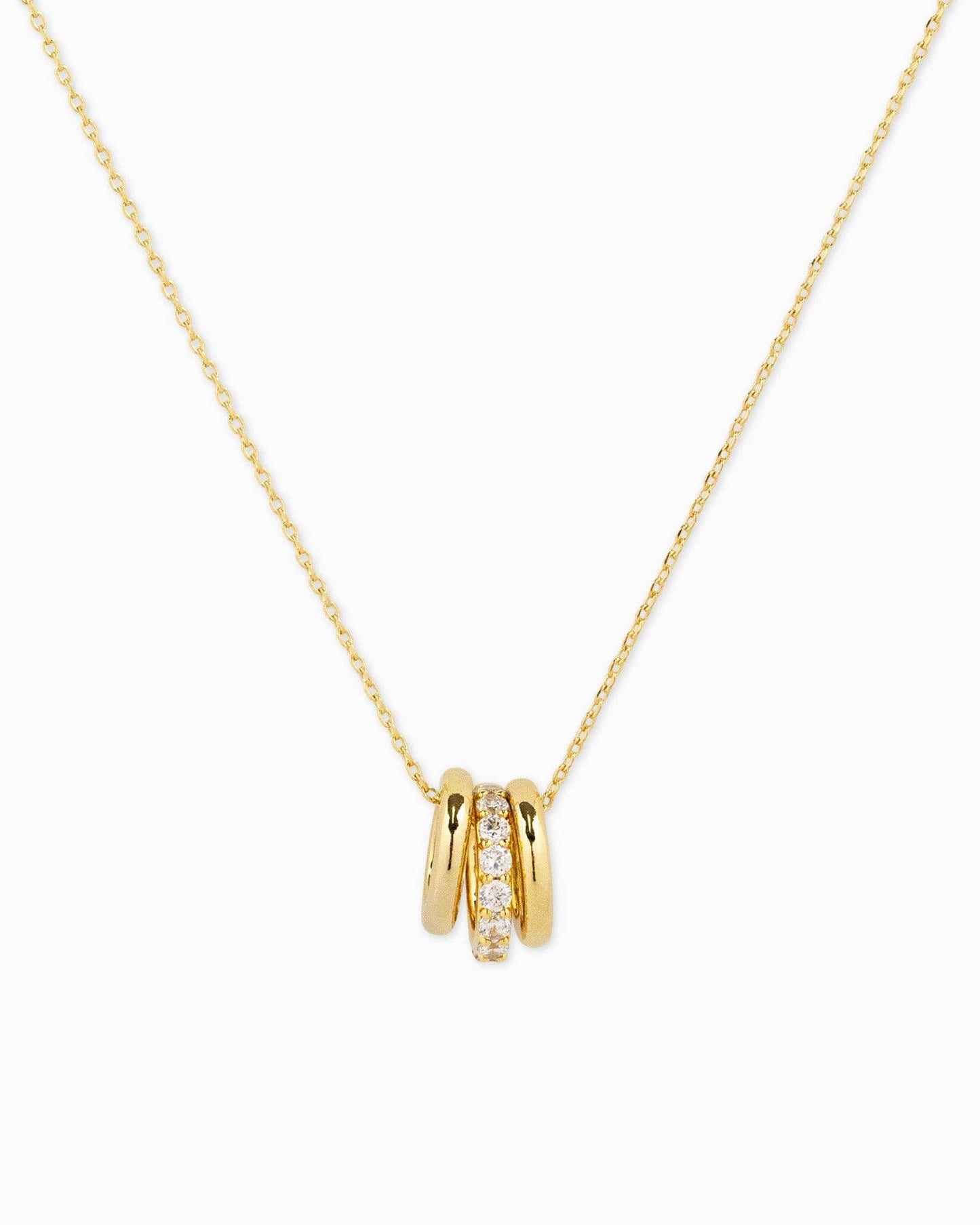 Rondelle Charm Pendant Necklace CZ - Nifty Decor & More