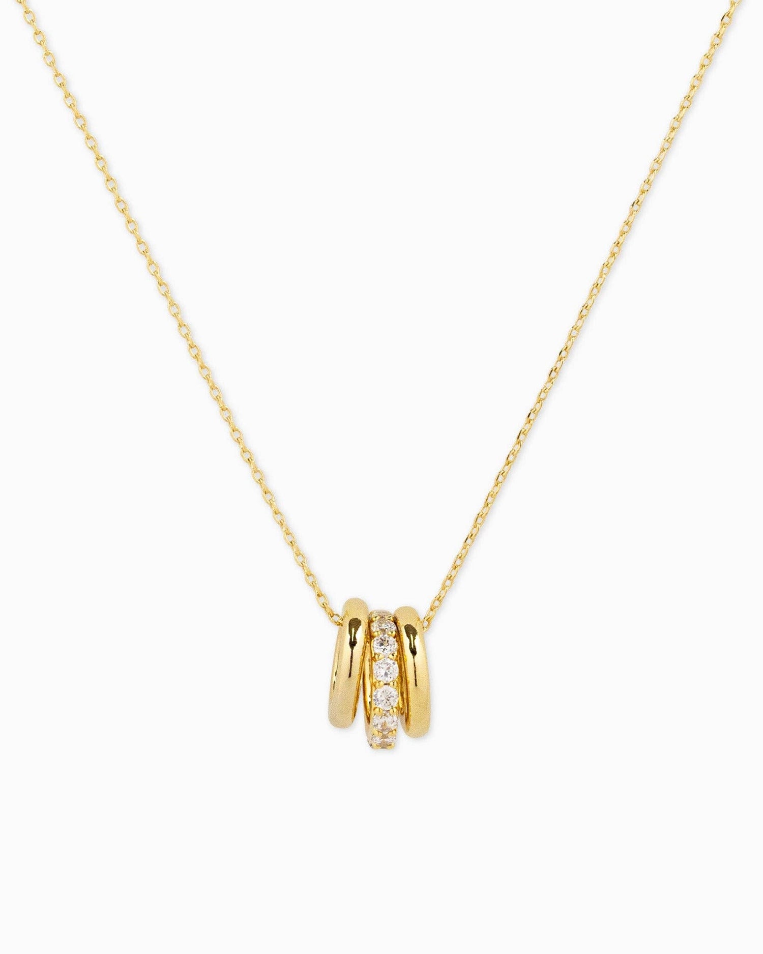 Rondelle Charm Pendant Necklace CZ - Nifty Decor & More