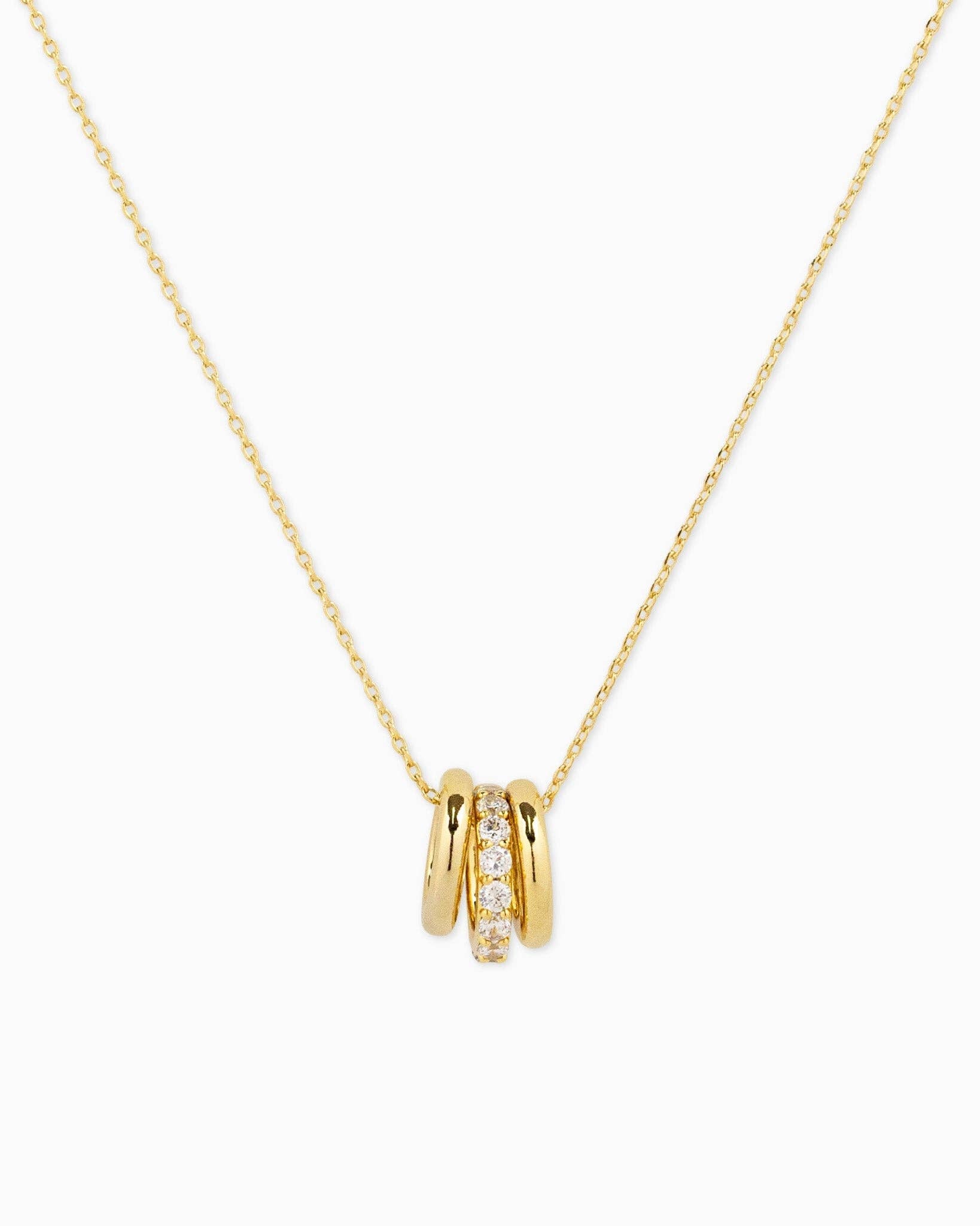 Rondelle Charm Pendant Necklace CZ - Nifty Decor & More