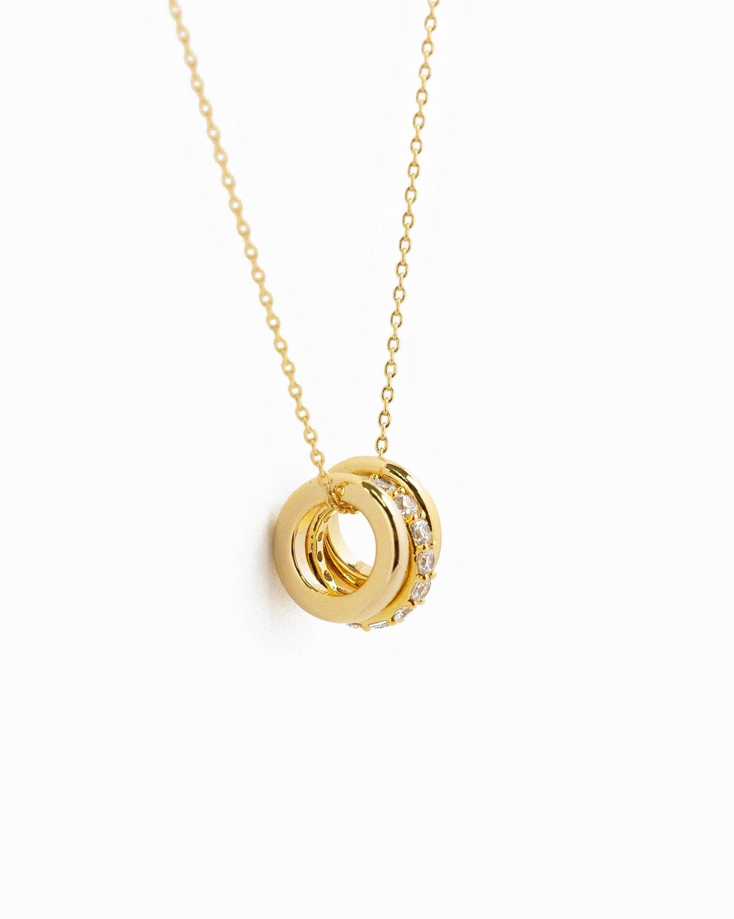 Rondelle Charm Pendant Necklace CZ - Nifty Decor & More