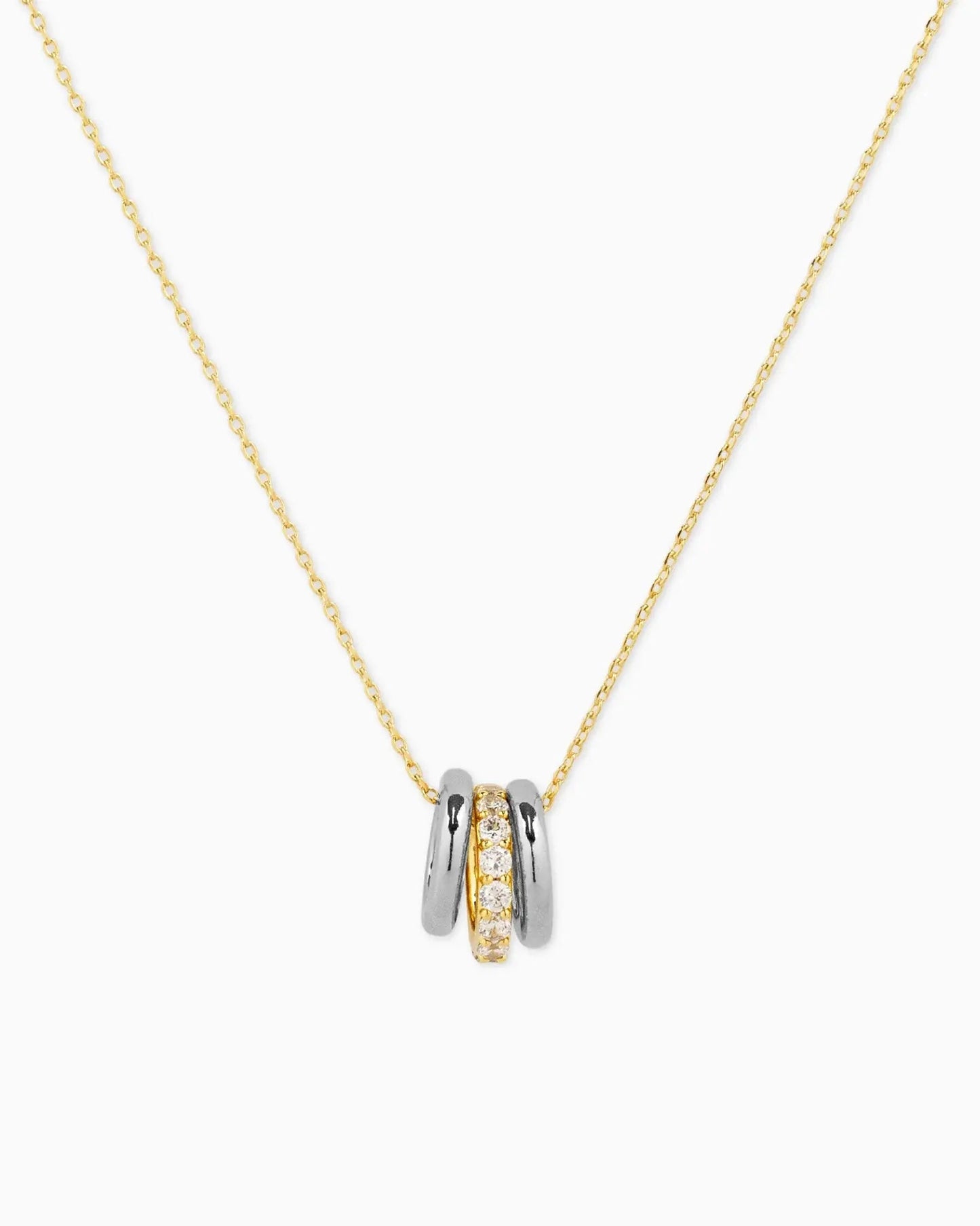 Rondelle Charm Pendant Necklace CZ - Nifty Decor & More