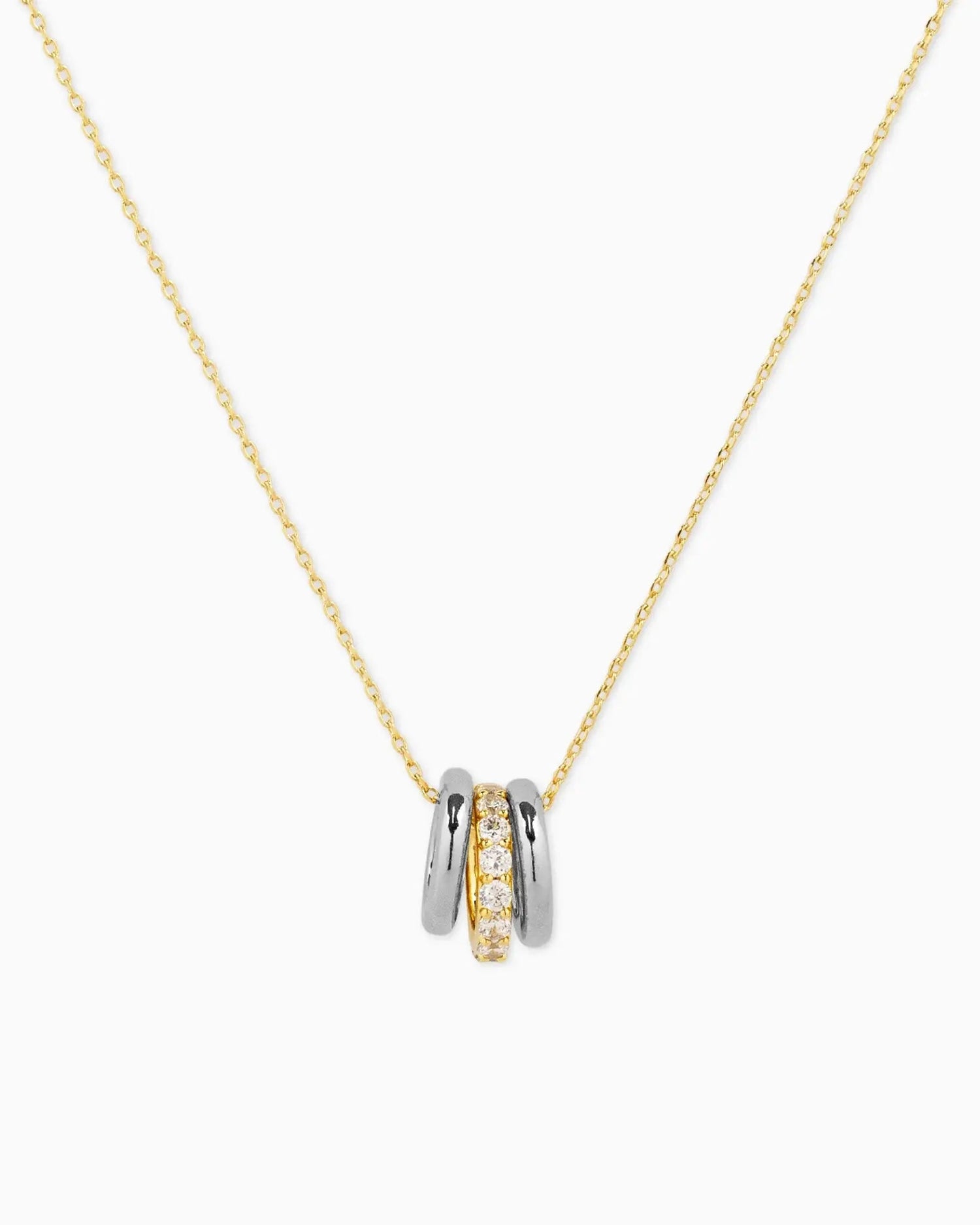 Rondelle Charm Pendant Necklace CZ - Nifty Decor & More
