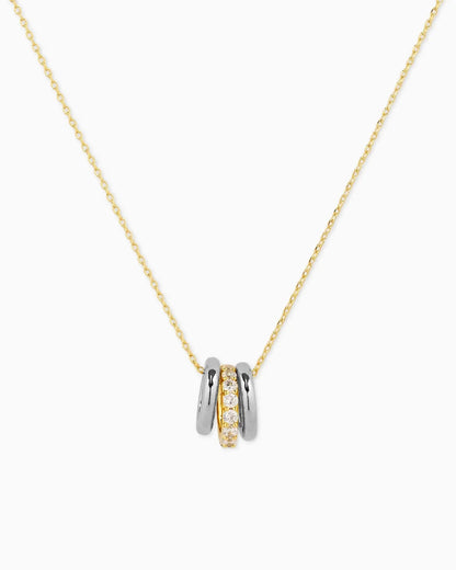 Rondelle Charm Pendant Necklace CZ - Nifty Decor & More
