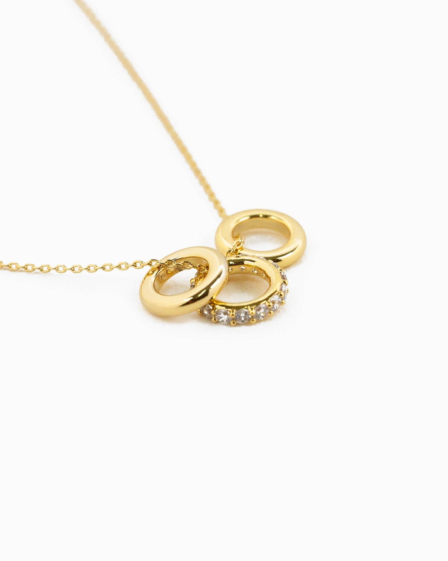 Rondelle Charm Pendant Necklace CZ - Nifty Decor & More