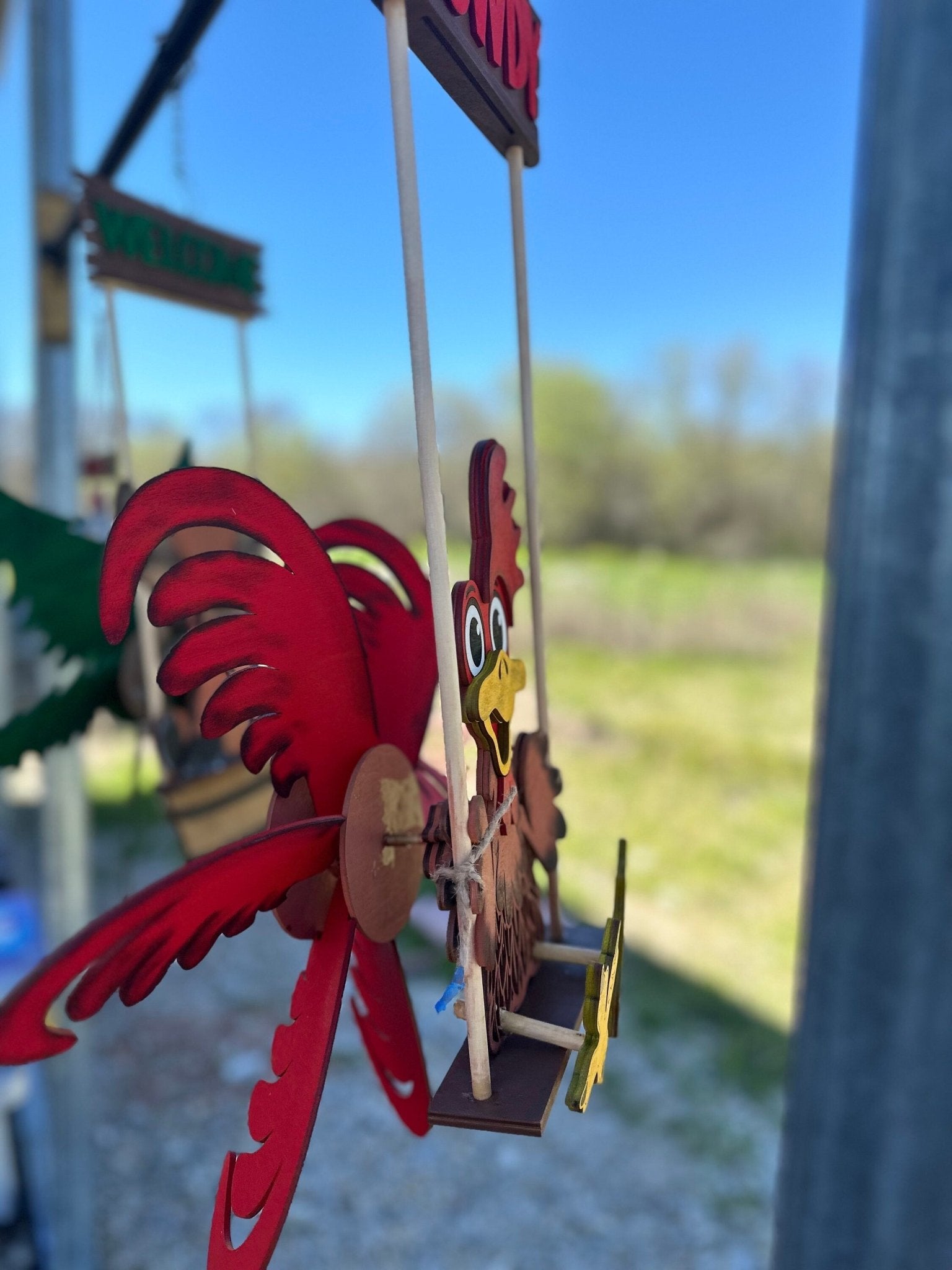 Rooster Wind Spinner | Outdoor Farm Wind Spinner | Cockadoodledoo Windmill | Handmade Spinner
