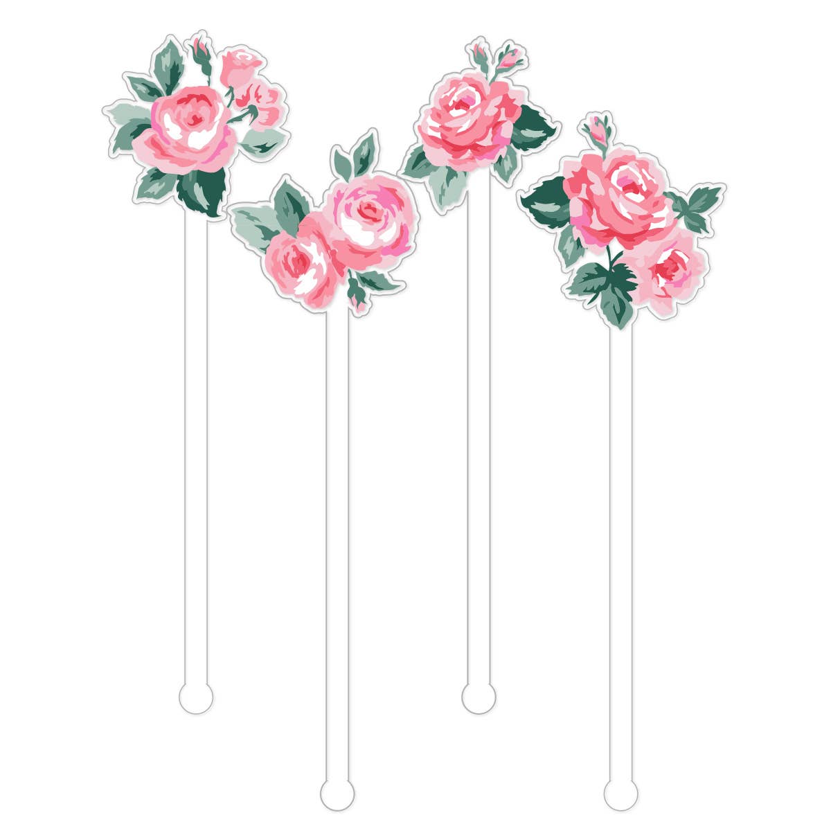Rose Blossom Stir Sticks Set - Nifty Decor & More